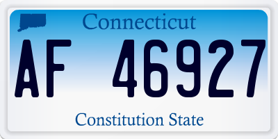 CT license plate AF46927