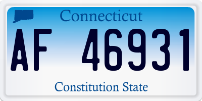 CT license plate AF46931