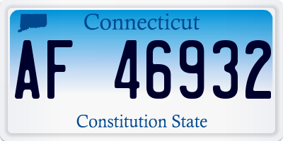 CT license plate AF46932