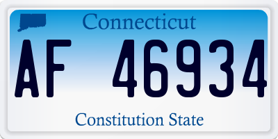 CT license plate AF46934