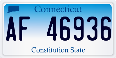 CT license plate AF46936