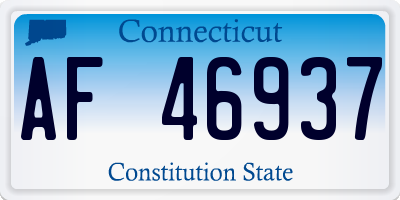 CT license plate AF46937