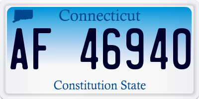 CT license plate AF46940