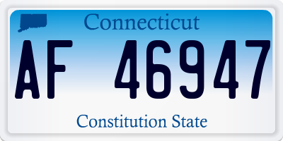 CT license plate AF46947