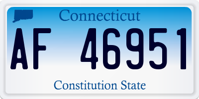 CT license plate AF46951