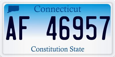 CT license plate AF46957