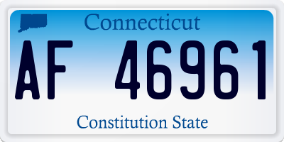 CT license plate AF46961