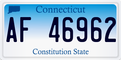 CT license plate AF46962