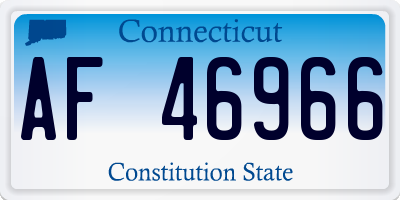 CT license plate AF46966