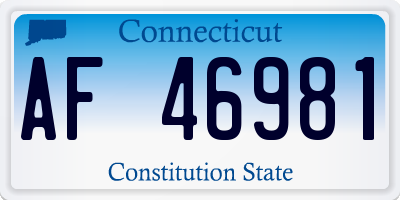 CT license plate AF46981
