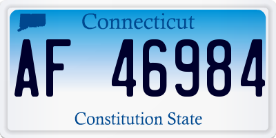 CT license plate AF46984