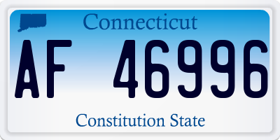 CT license plate AF46996