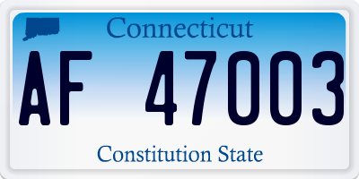CT license plate AF47003