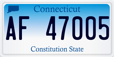 CT license plate AF47005