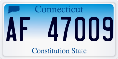 CT license plate AF47009