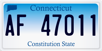 CT license plate AF47011