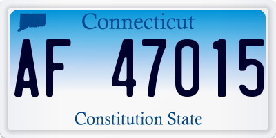 CT license plate AF47015