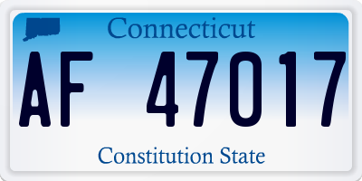 CT license plate AF47017