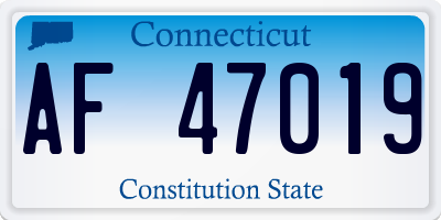 CT license plate AF47019