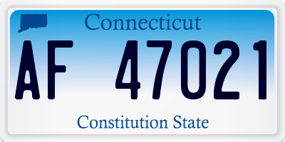 CT license plate AF47021