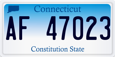 CT license plate AF47023