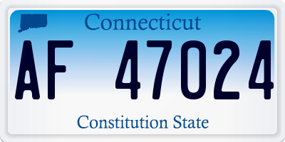 CT license plate AF47024