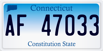 CT license plate AF47033