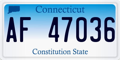 CT license plate AF47036
