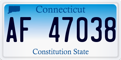 CT license plate AF47038