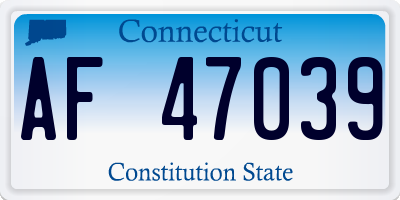 CT license plate AF47039