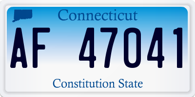 CT license plate AF47041