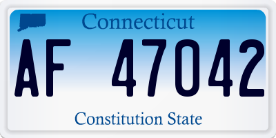 CT license plate AF47042