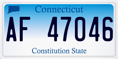 CT license plate AF47046