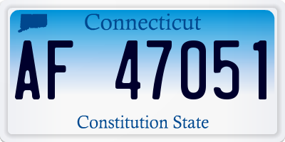 CT license plate AF47051