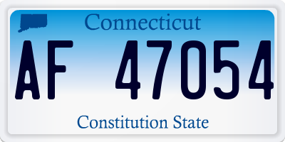 CT license plate AF47054