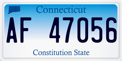 CT license plate AF47056