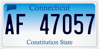 CT license plate AF47057