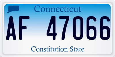 CT license plate AF47066