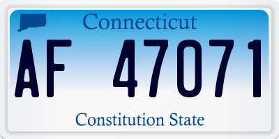CT license plate AF47071