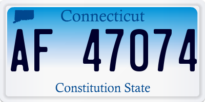 CT license plate AF47074