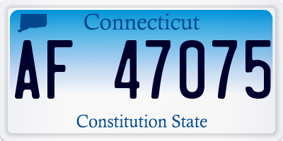 CT license plate AF47075