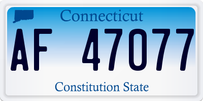 CT license plate AF47077