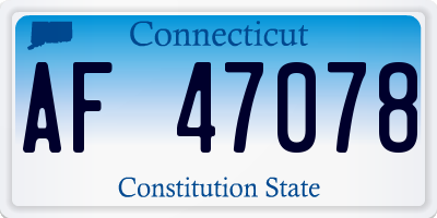 CT license plate AF47078