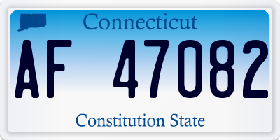CT license plate AF47082