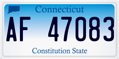 CT license plate AF47083