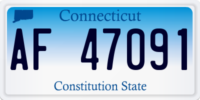 CT license plate AF47091