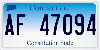 CT license plate AF47094