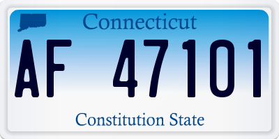 CT license plate AF47101