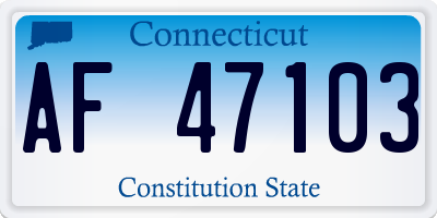CT license plate AF47103