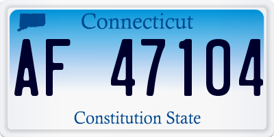 CT license plate AF47104